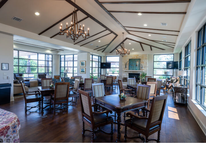 Spacious Community Lounge For Seniors in Memory Care Unit Spacious Community Lounge For Seniors in Memory Care Unit